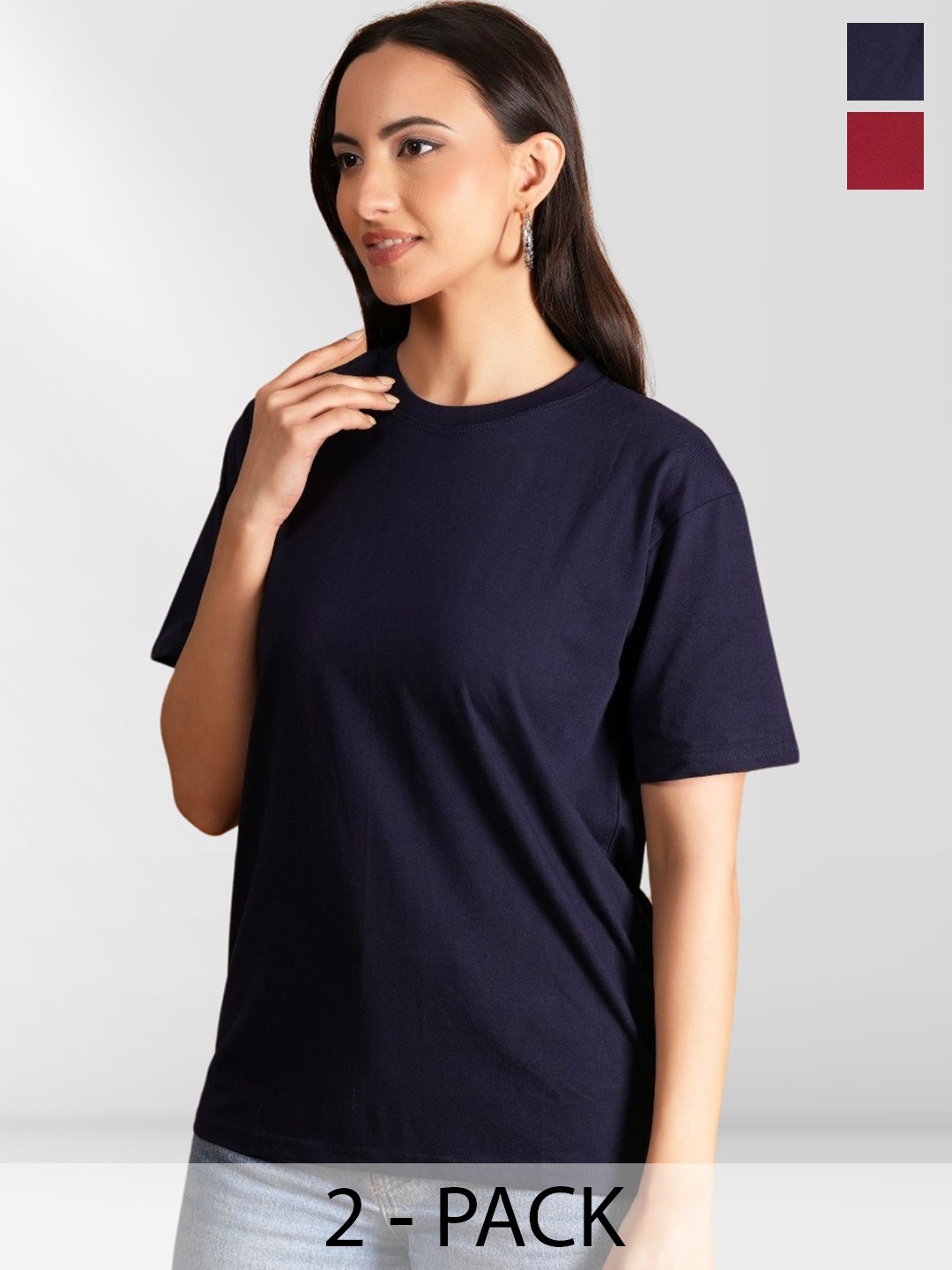 

NEYSA Women Typography 2 Printed Pockets T-shirt, Multi