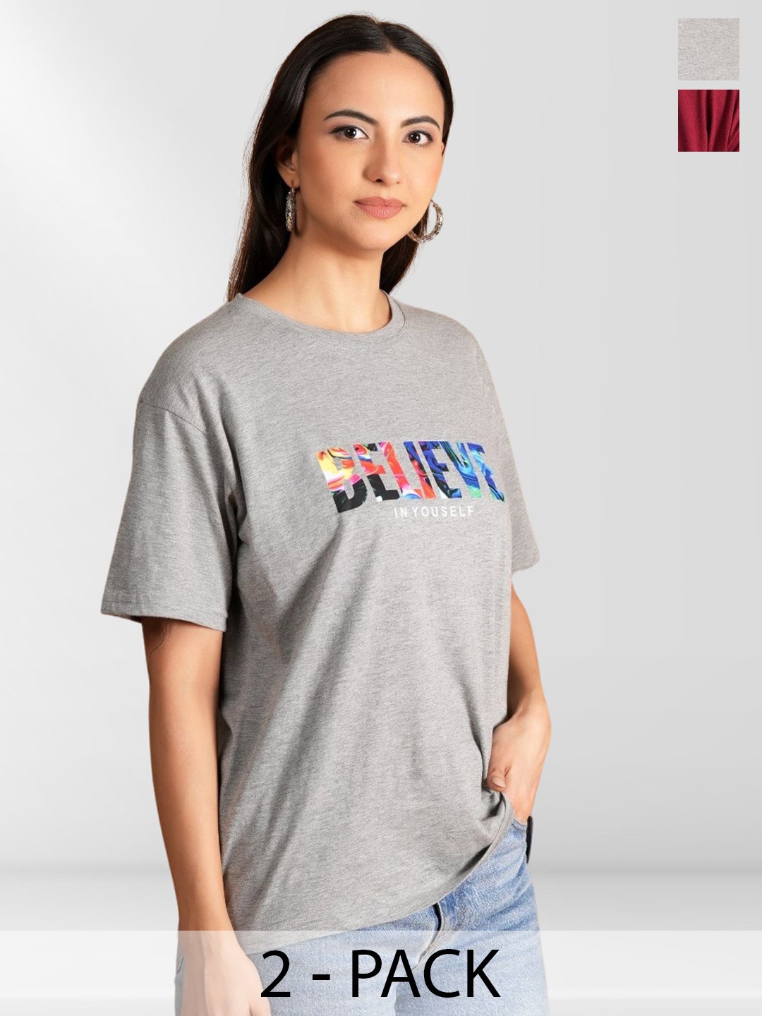 

Metronaut Women Typography 2 Printed Extended Sleeves Applique T-shirt, Multi