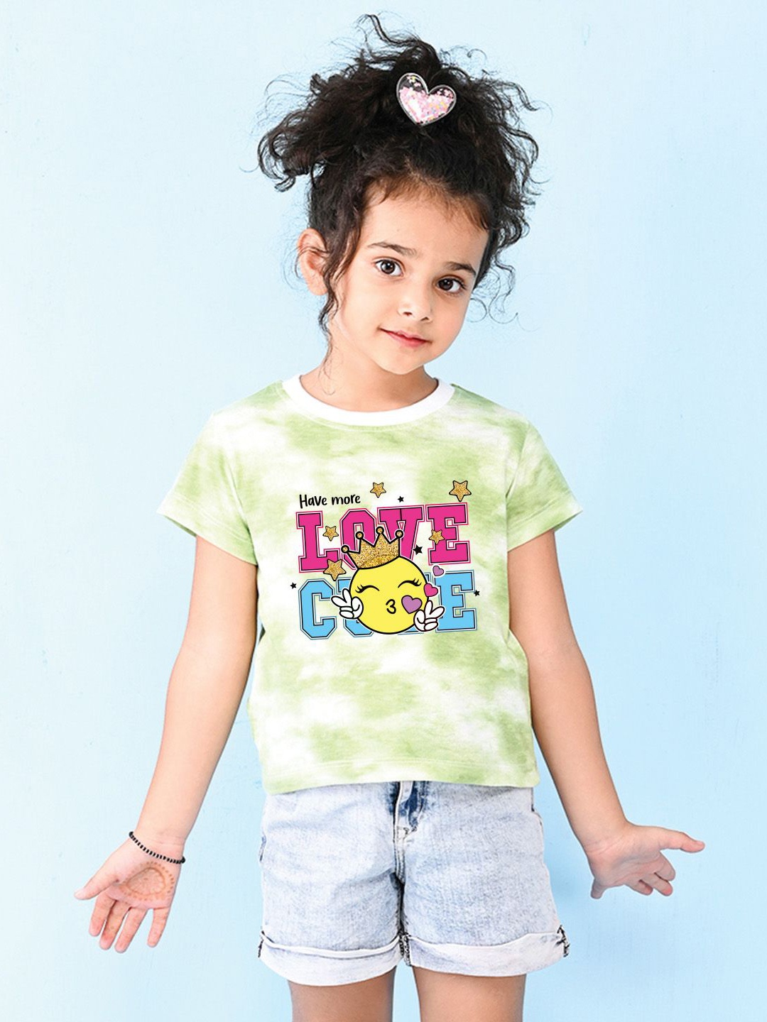 

NUSYL Girls Printed T-shirt, Green