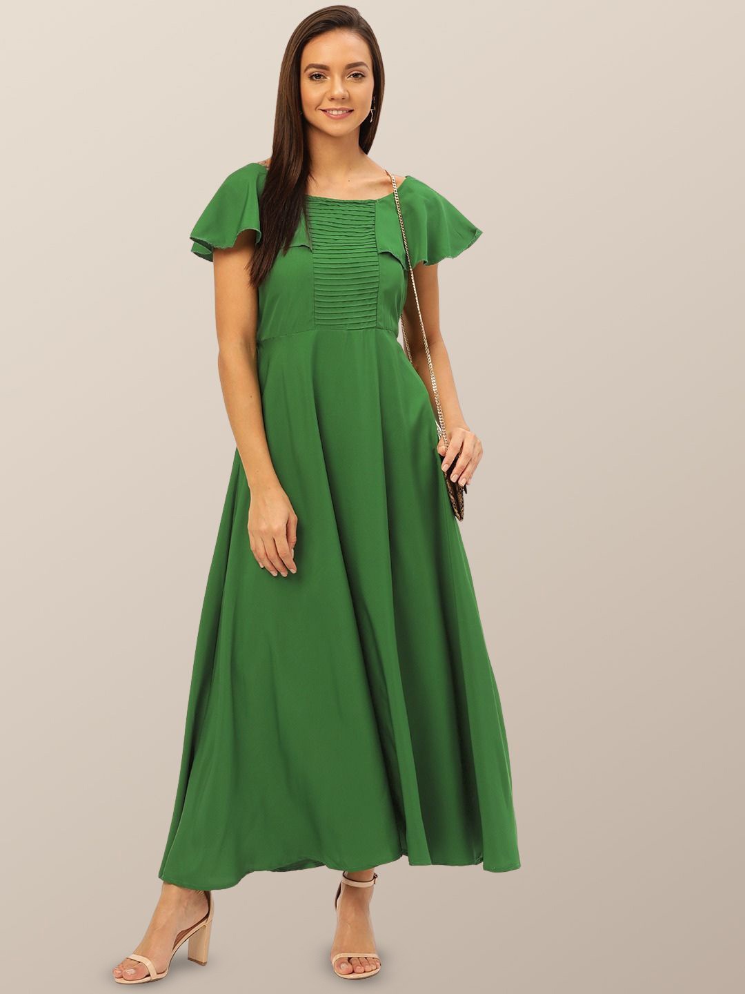 

Chemistry Flutter Sleeve Crepe Maxi Dress, Green