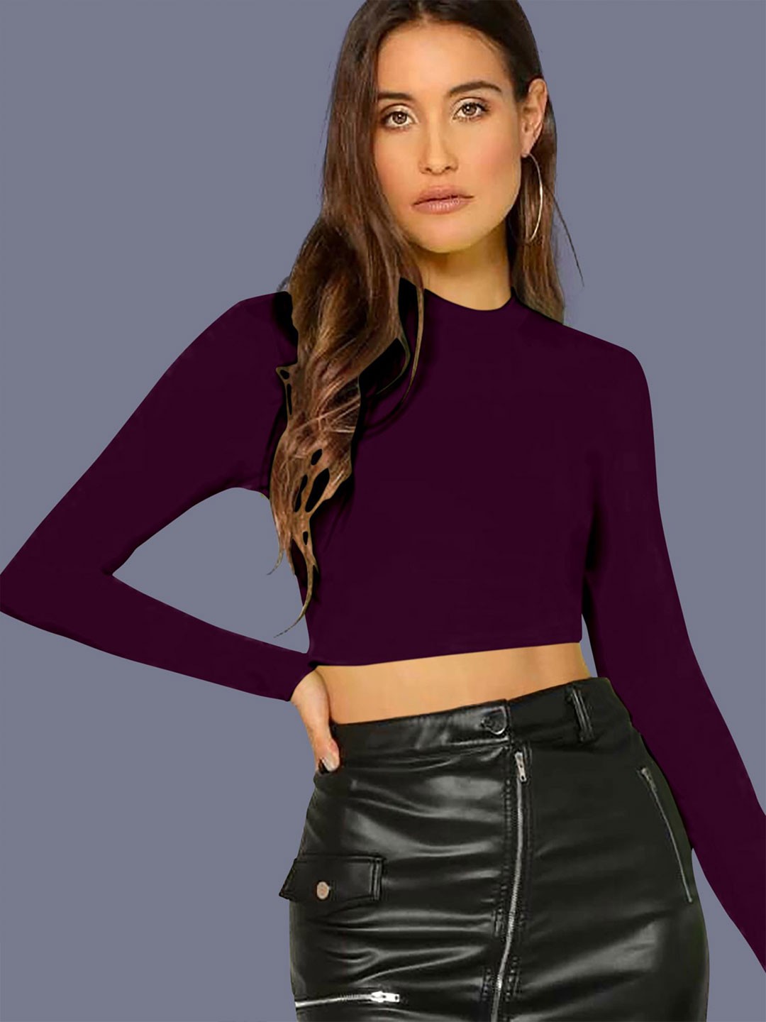 

Dream Beauty Fashion Women Fitted Crop Top, Purple