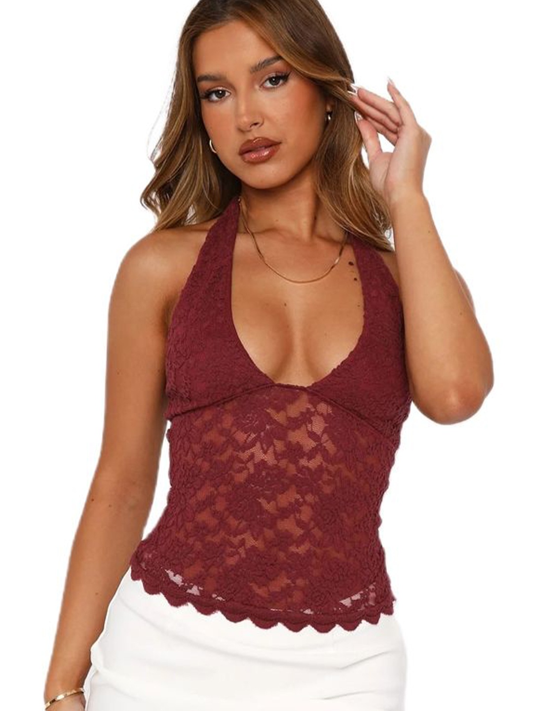

LULU & SKY Cotton Tank Top, Maroon