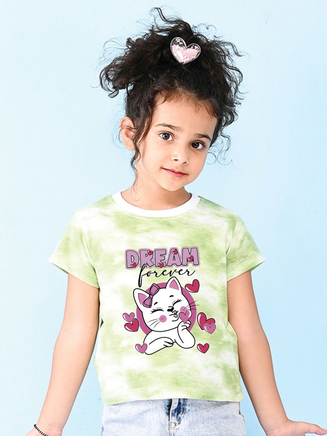 

NUSYL Girls Printed T-shirt, Green