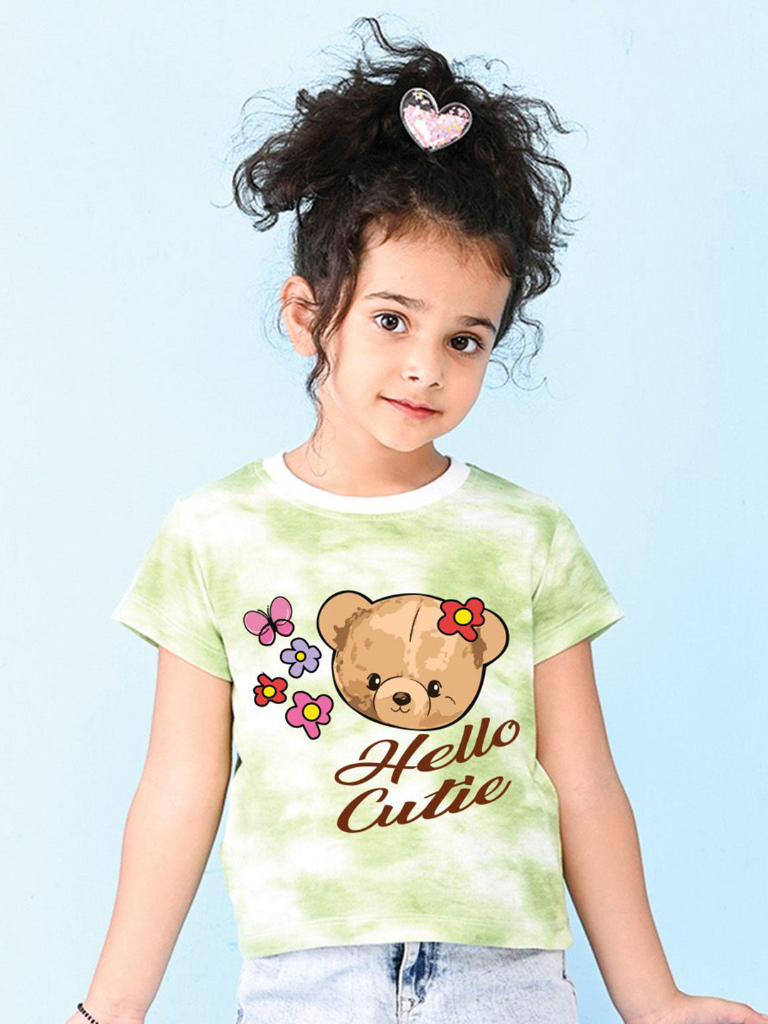 

NUSYL Girls Printed T-shirt, Green