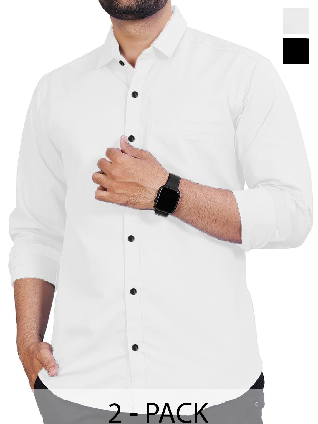 

Vida Loca Men Slim Fit Opaque Casual Shirt, White