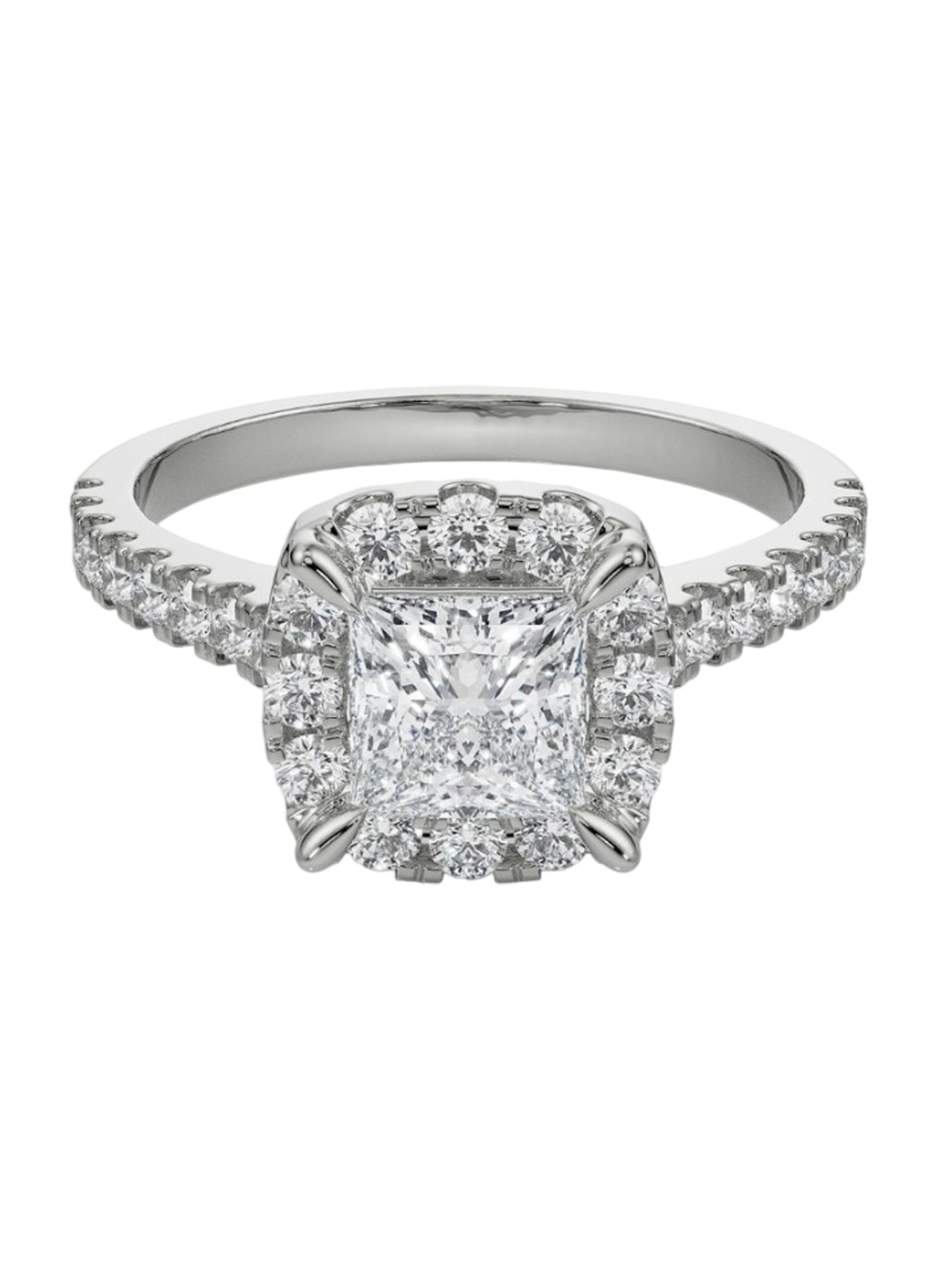 

Emori Princess Cut Bridal Ring, White