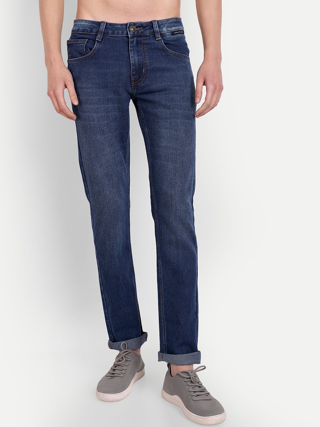 

MEGHZ Men Micheal Slim Fit Light Fade Stretchable Jeans, Blue