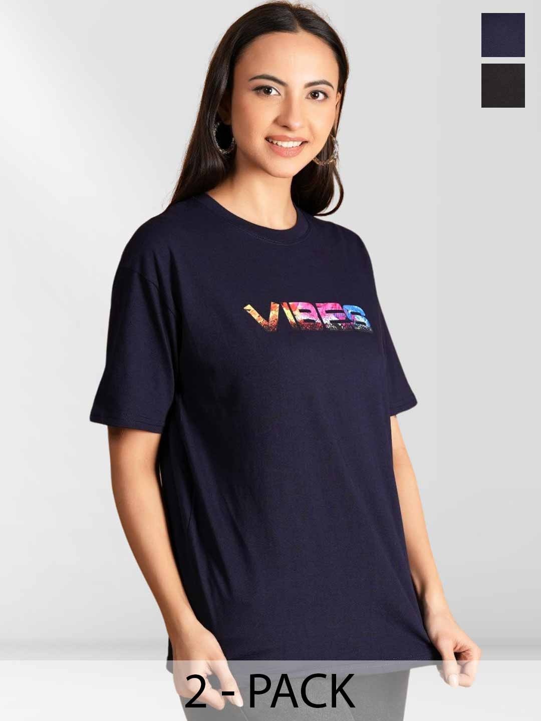 

Metronaut Women Typography 2 Printed Applique T-shirt, Multi