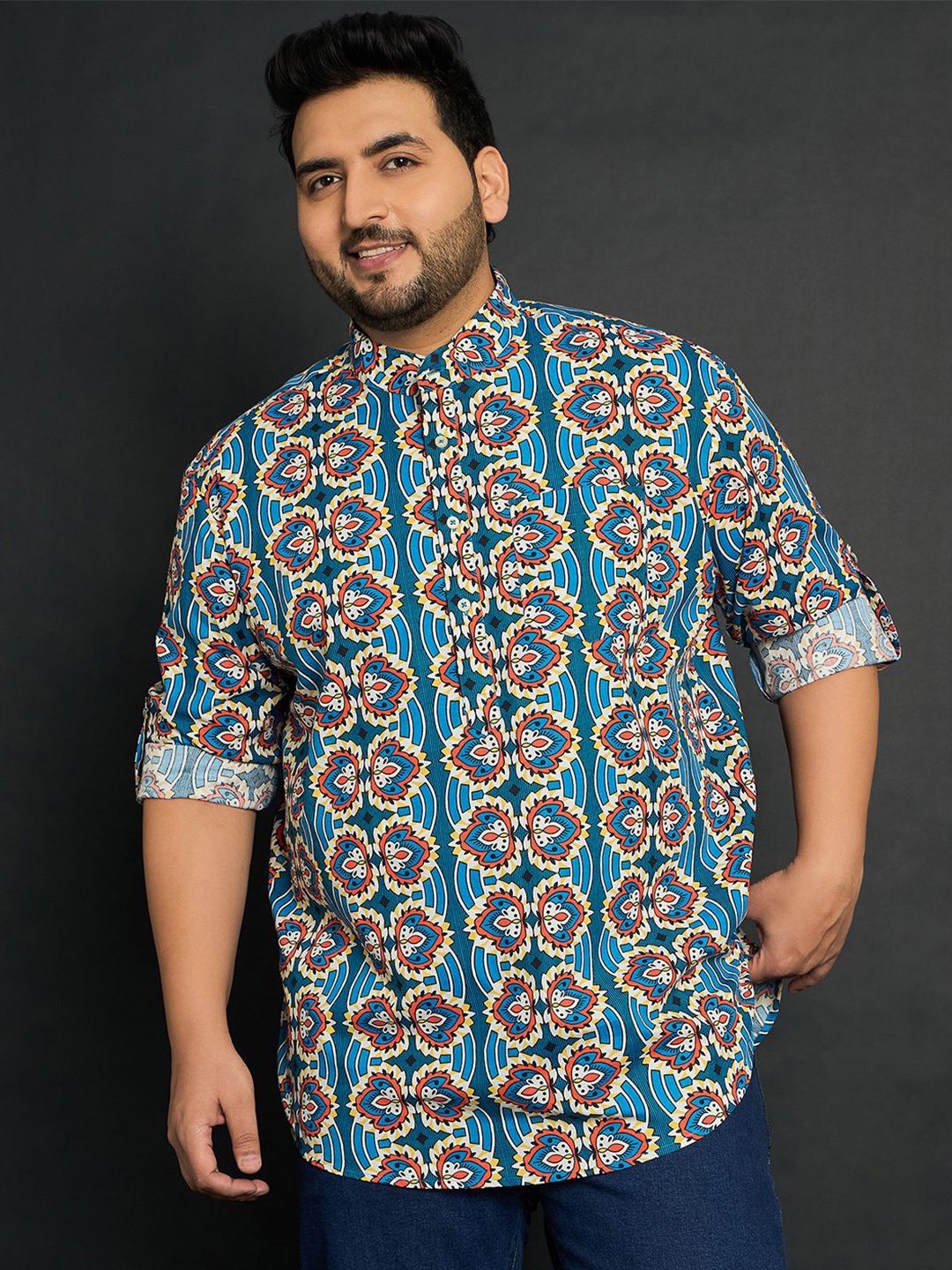 

bigbanana Men Printed Thread Work Kurta, Multi