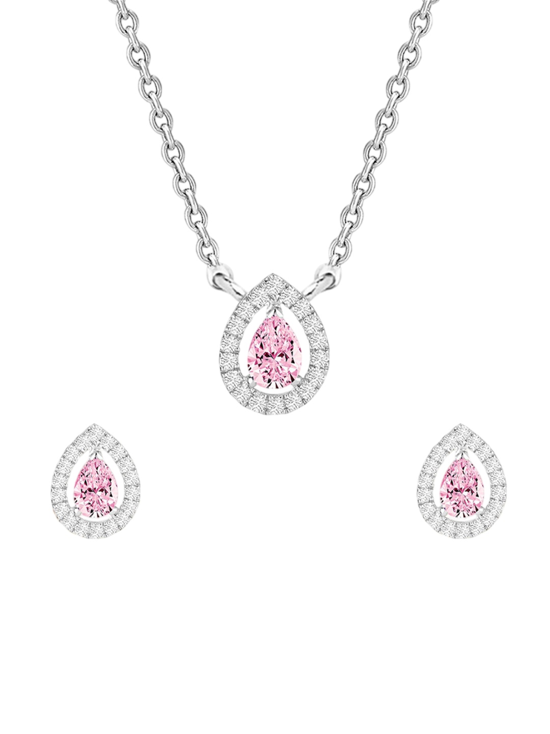 

MINUTIAE Silver-Plated Crystals Studded Jewellery Set