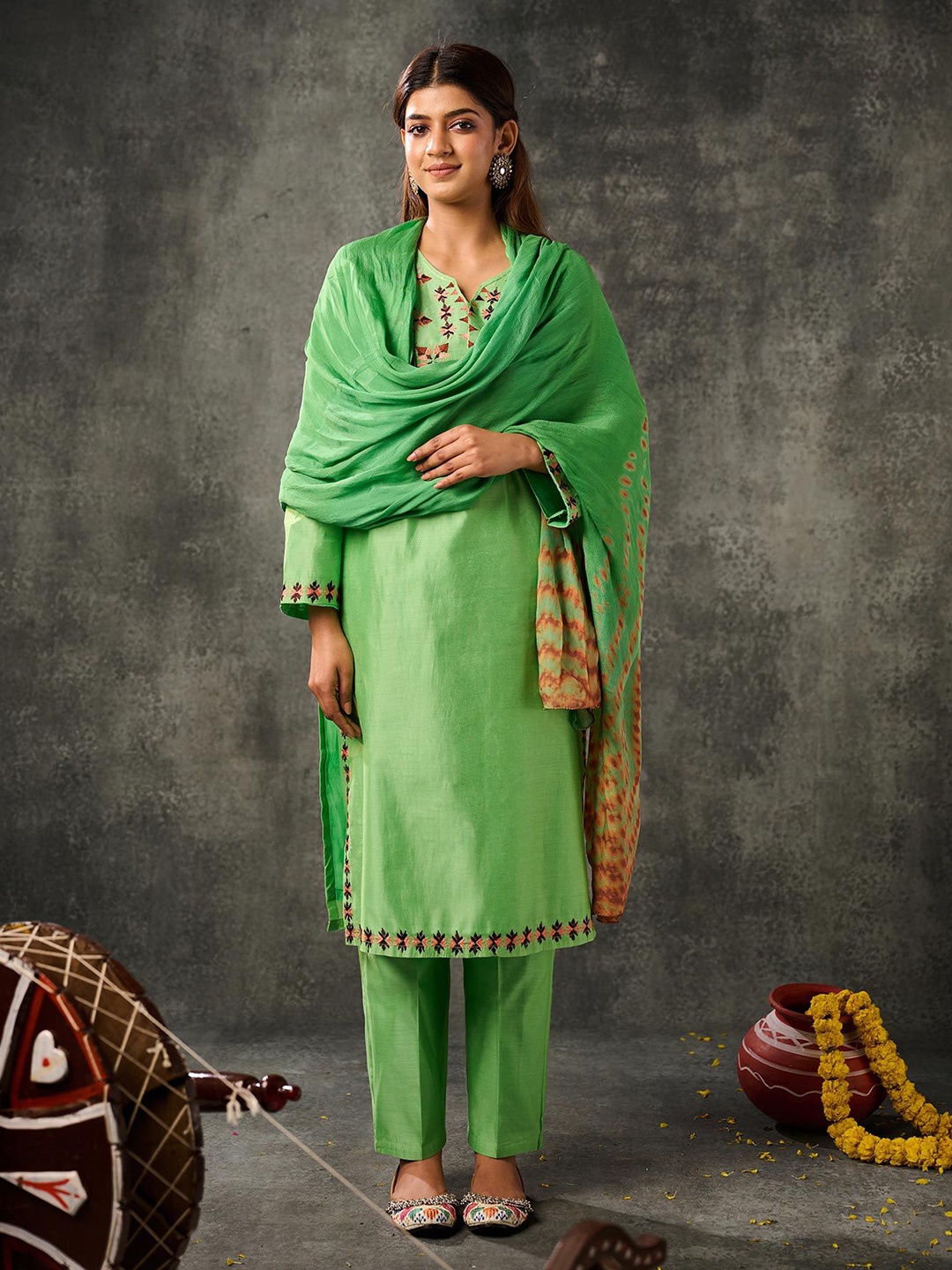 

Phulkari Forever Dupatta, Green