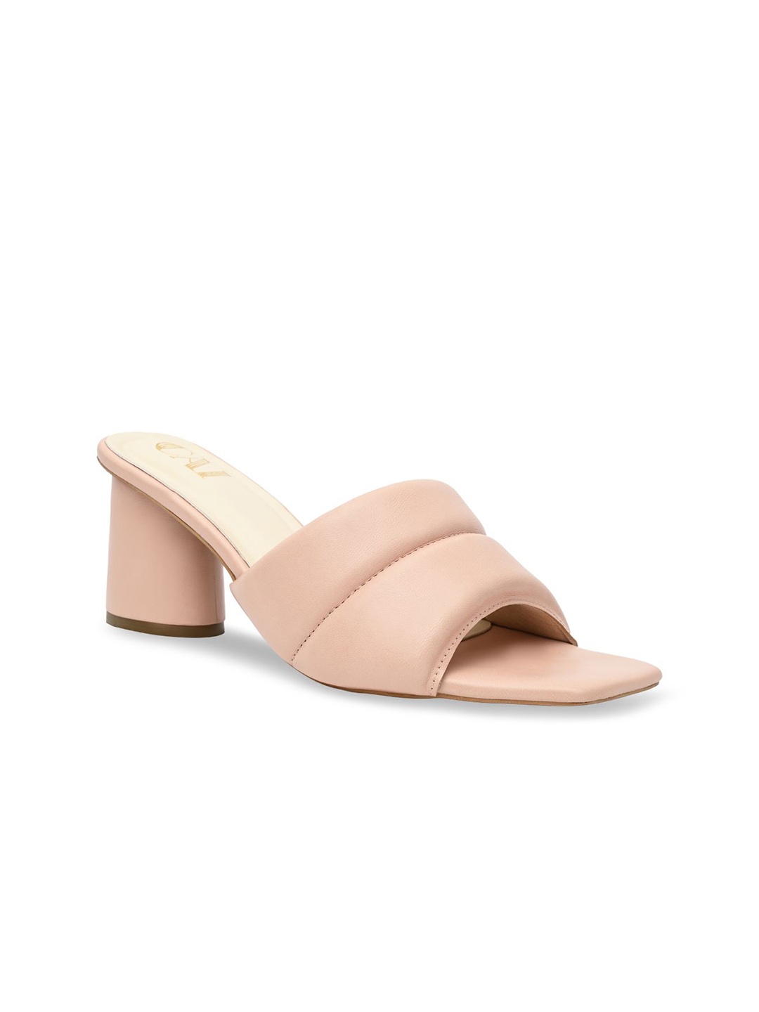 

CAI PU Block Mules, Peach