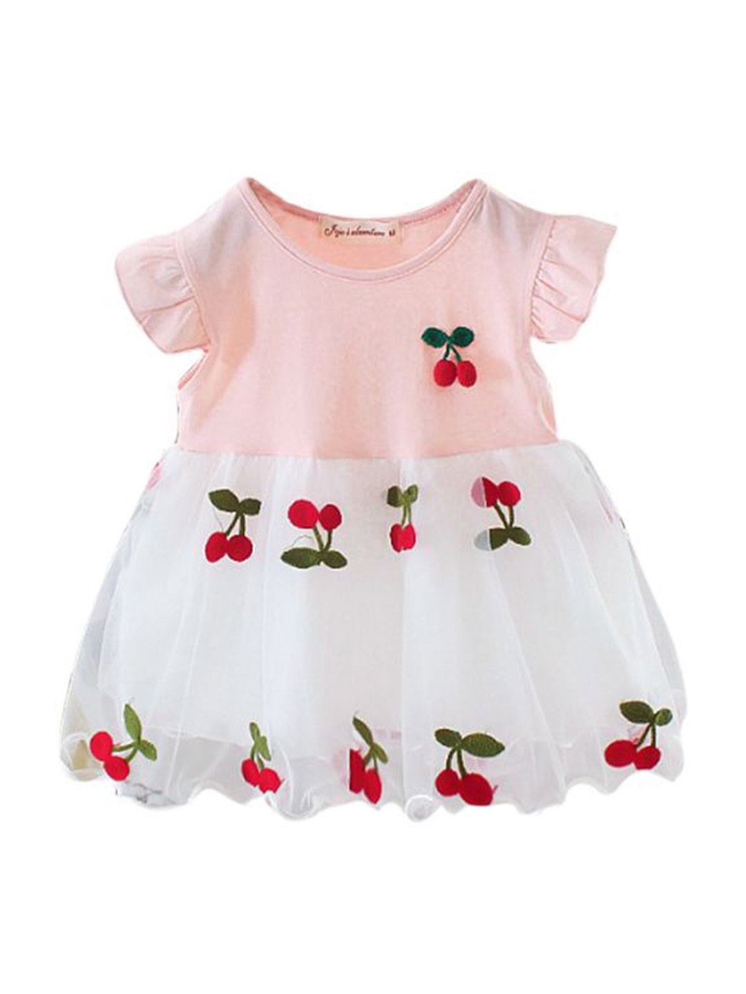 

StyleCast x Revolte Girls Cotton Colourblocked Fit and Flare Dress, Pink