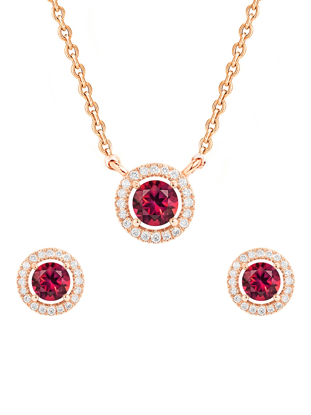 

MINUTIAE Rose Gold-Plated Crystals Studded Jewellery Set