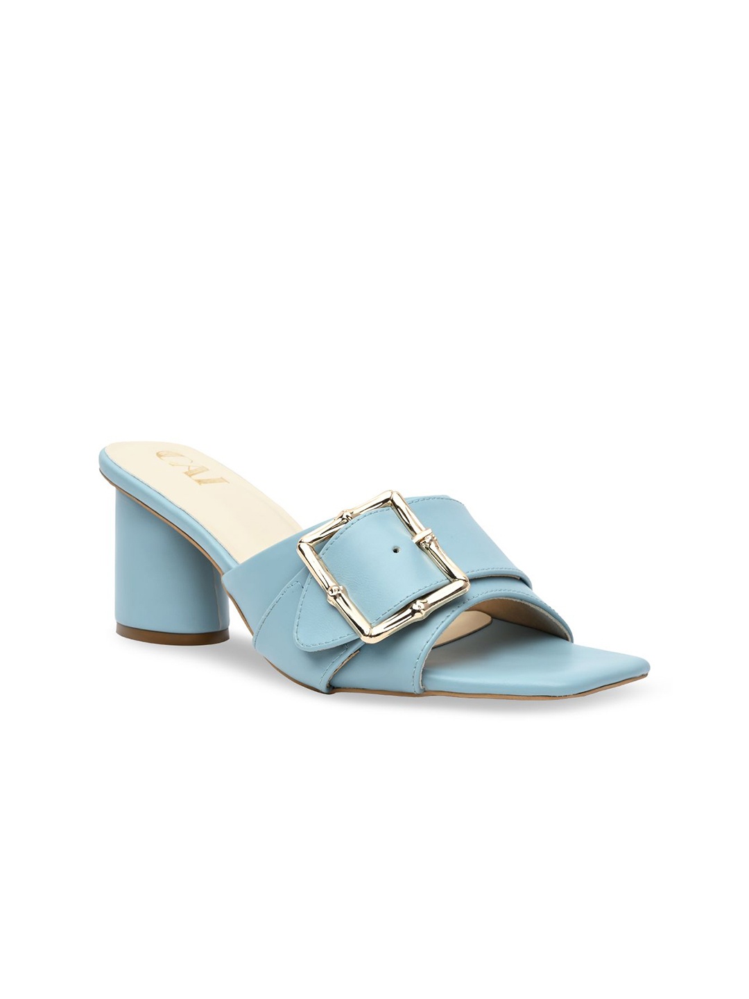 

CAI Embellished PU Block Sandals, Blue