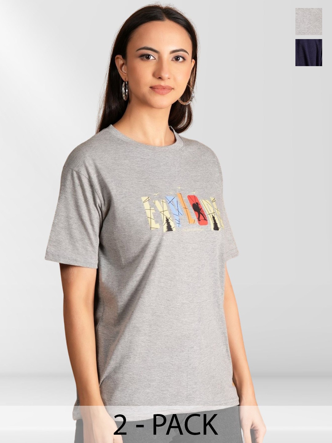 

NEYSA Women 2 Printed Applique T-shirt, Multi
