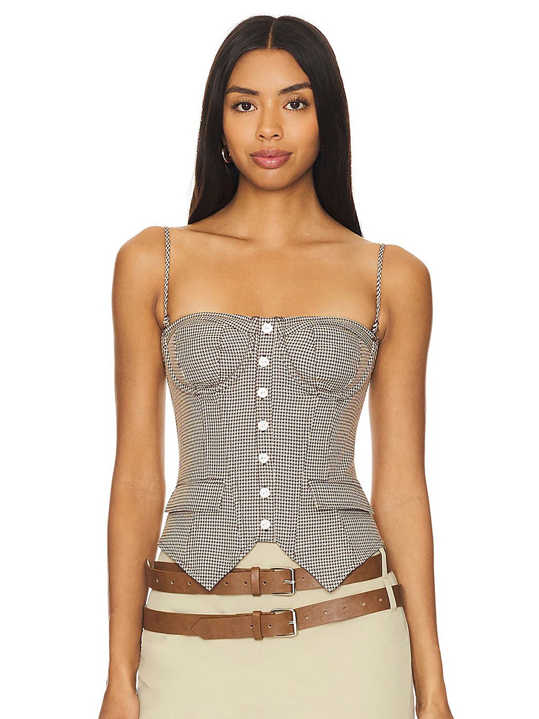 

LULU & SKY Print Top, Brown