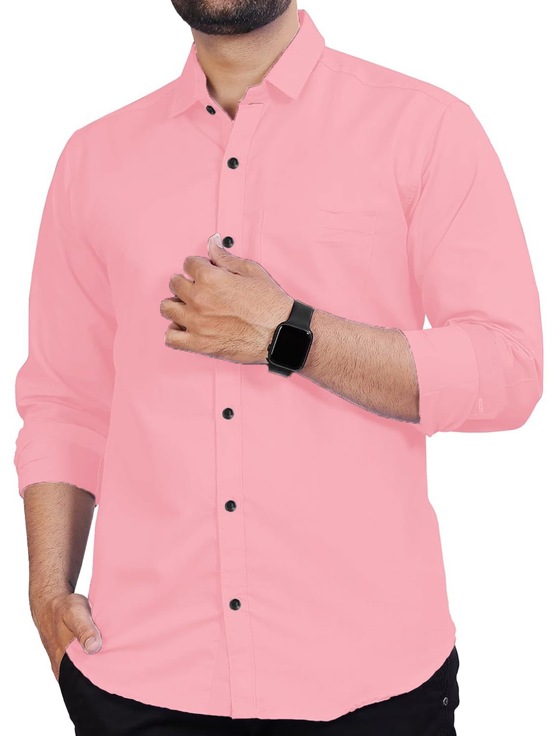 

Vida Loca Men Slim Fit Opaque Casual Shirt, Peach
