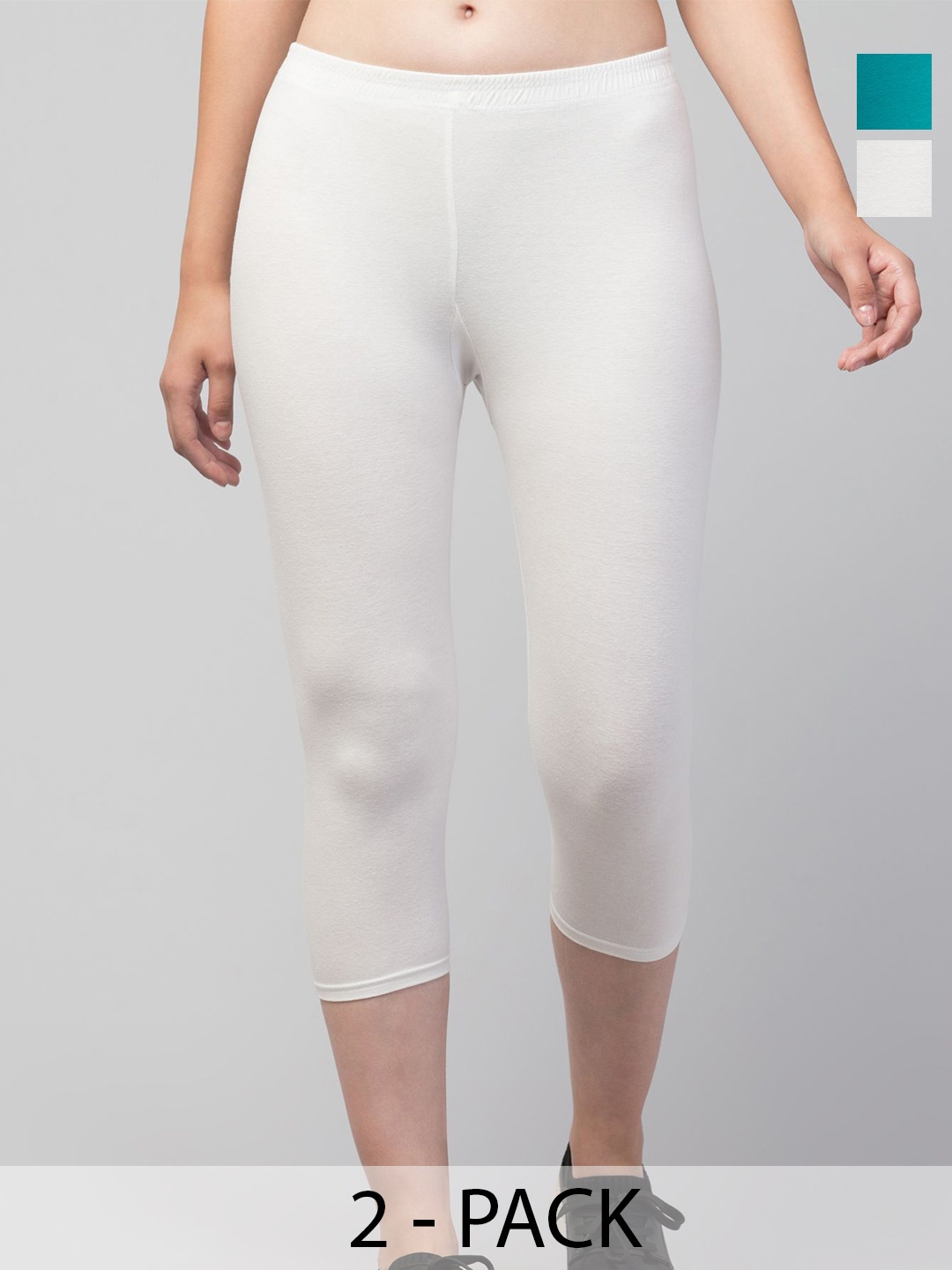 

UllasPemium Women Skinny Fit Capris, White