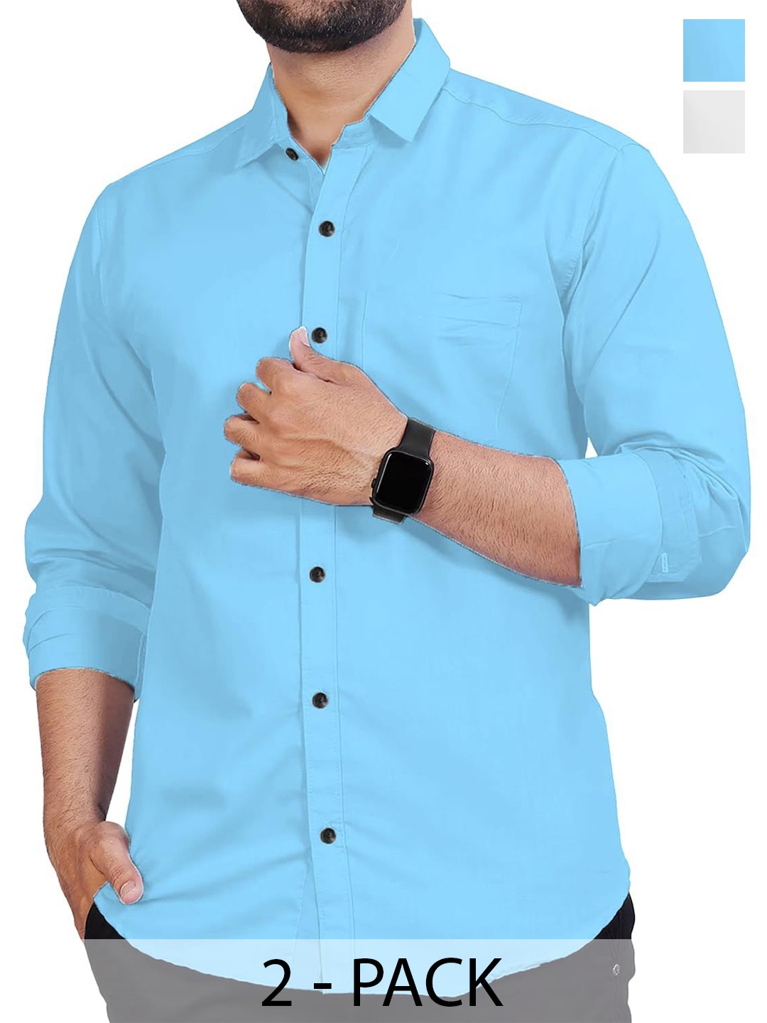 

Vida Loca Men Slim Fit Opaque Casual Shirt, Blue