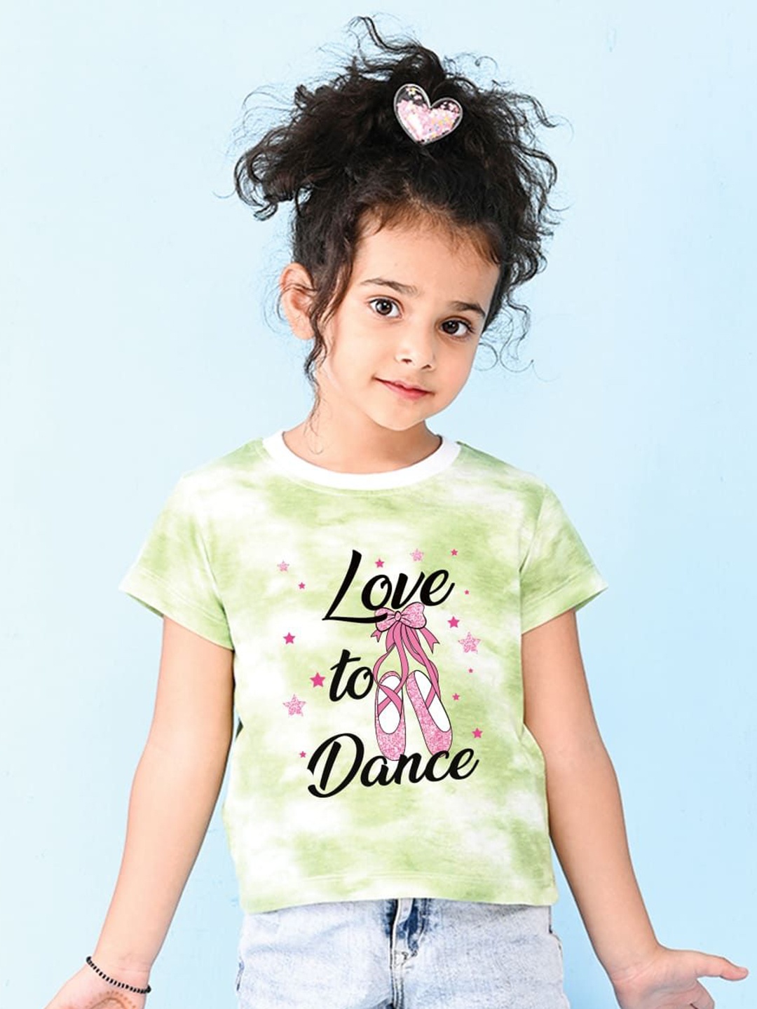 

NUSYL Girls Printed T-shirt, Green