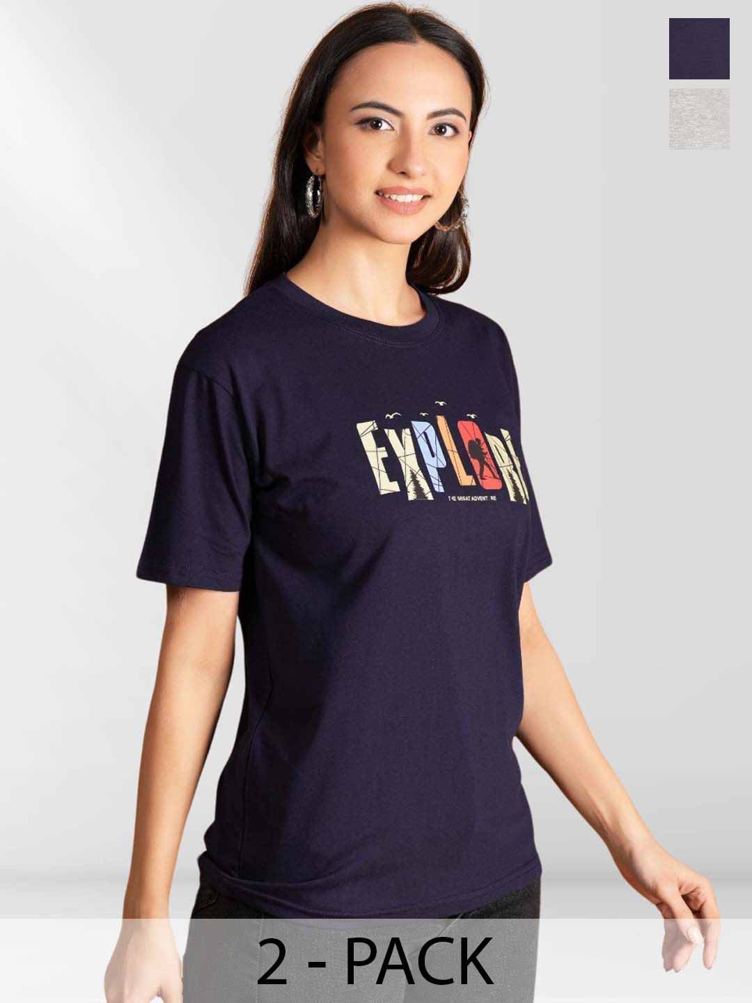 

Metronaut Women Typography 2 Printed Applique T-shirt, Multi