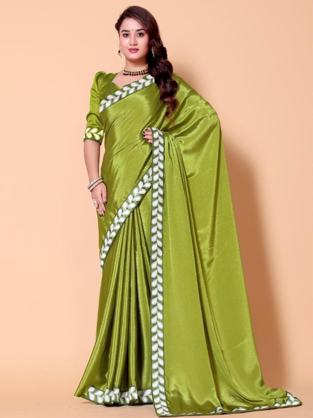 

jayant creation Embroidered Pure Georgette Saree, Green