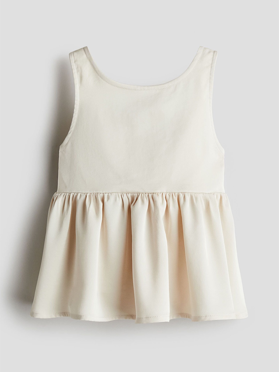 

H&M Satin Peplum Top, Beige