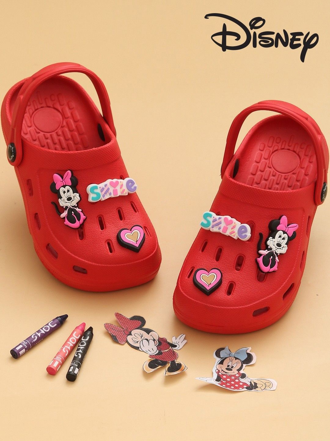 

Yellow Bee Girls Minnie Mouse Clogs, Red