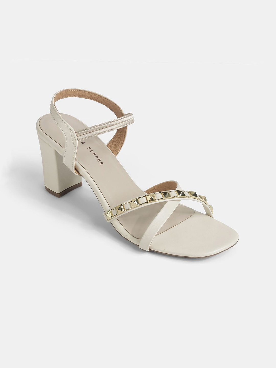 

LEMON & PEPPER Block Sandals, Cream