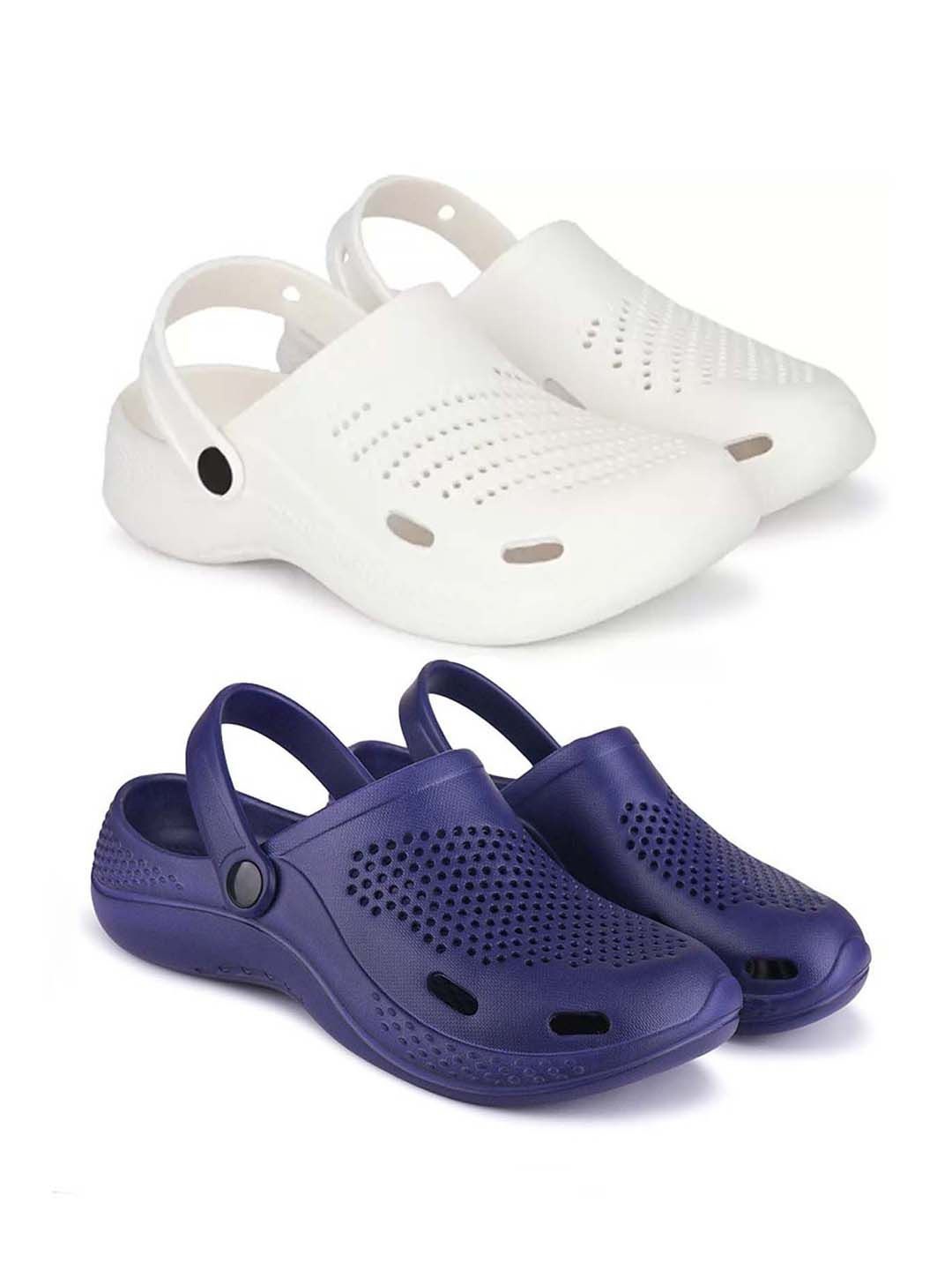 

BERSACHE Men Clogs, White