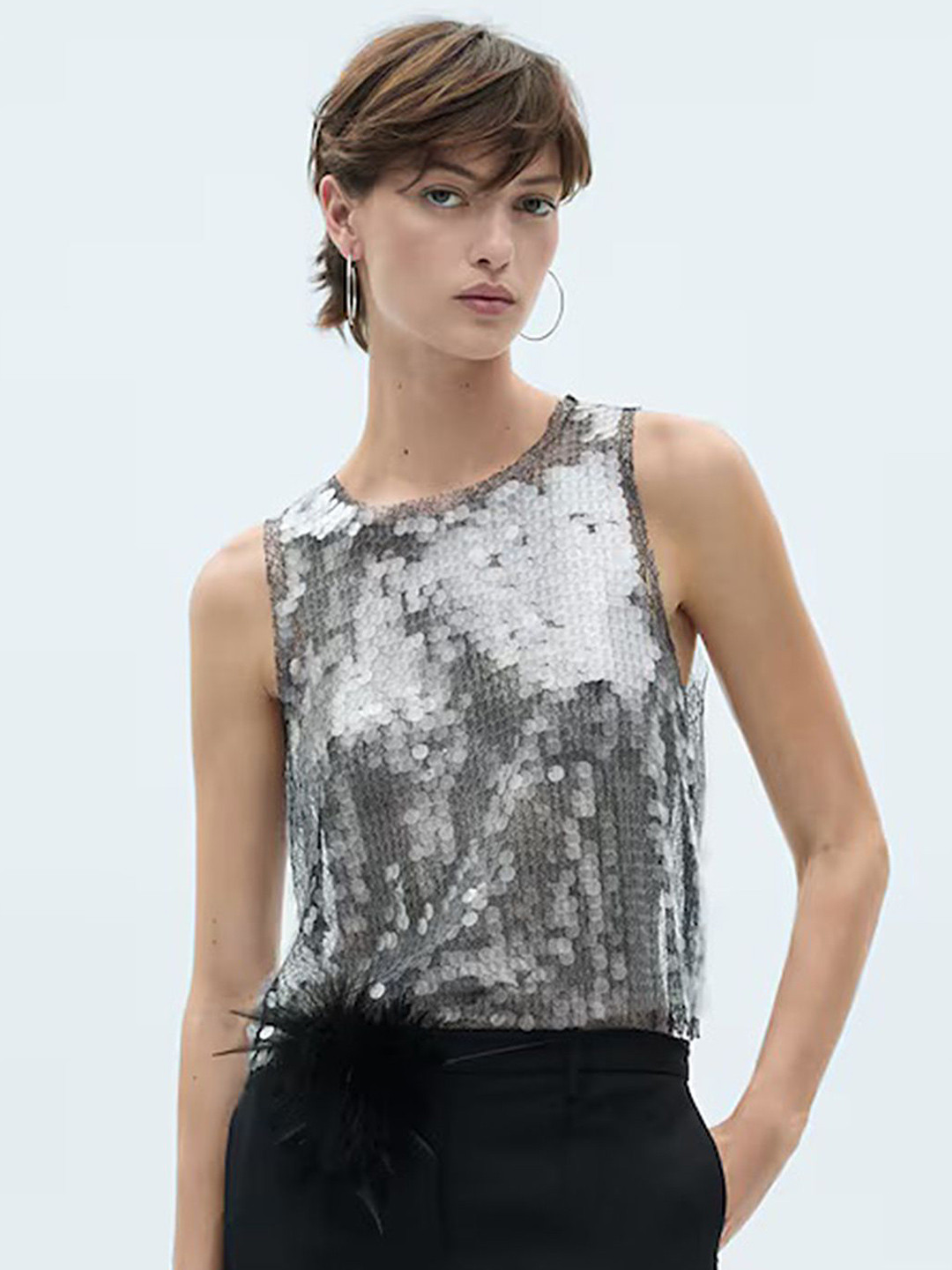 

LULU & SKY Print Top, Grey