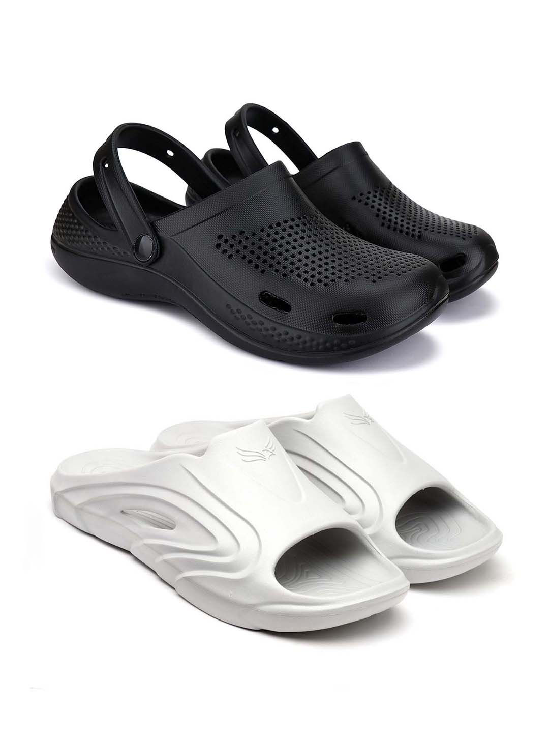 

BERSACHE Men Clogs, White