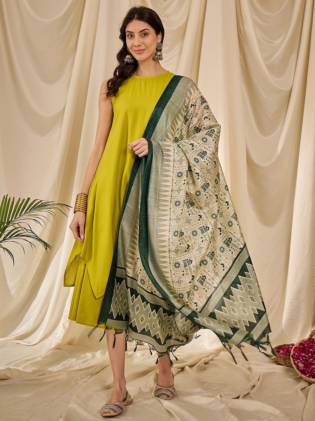 

InWeave Women With Dupatta, Yellow