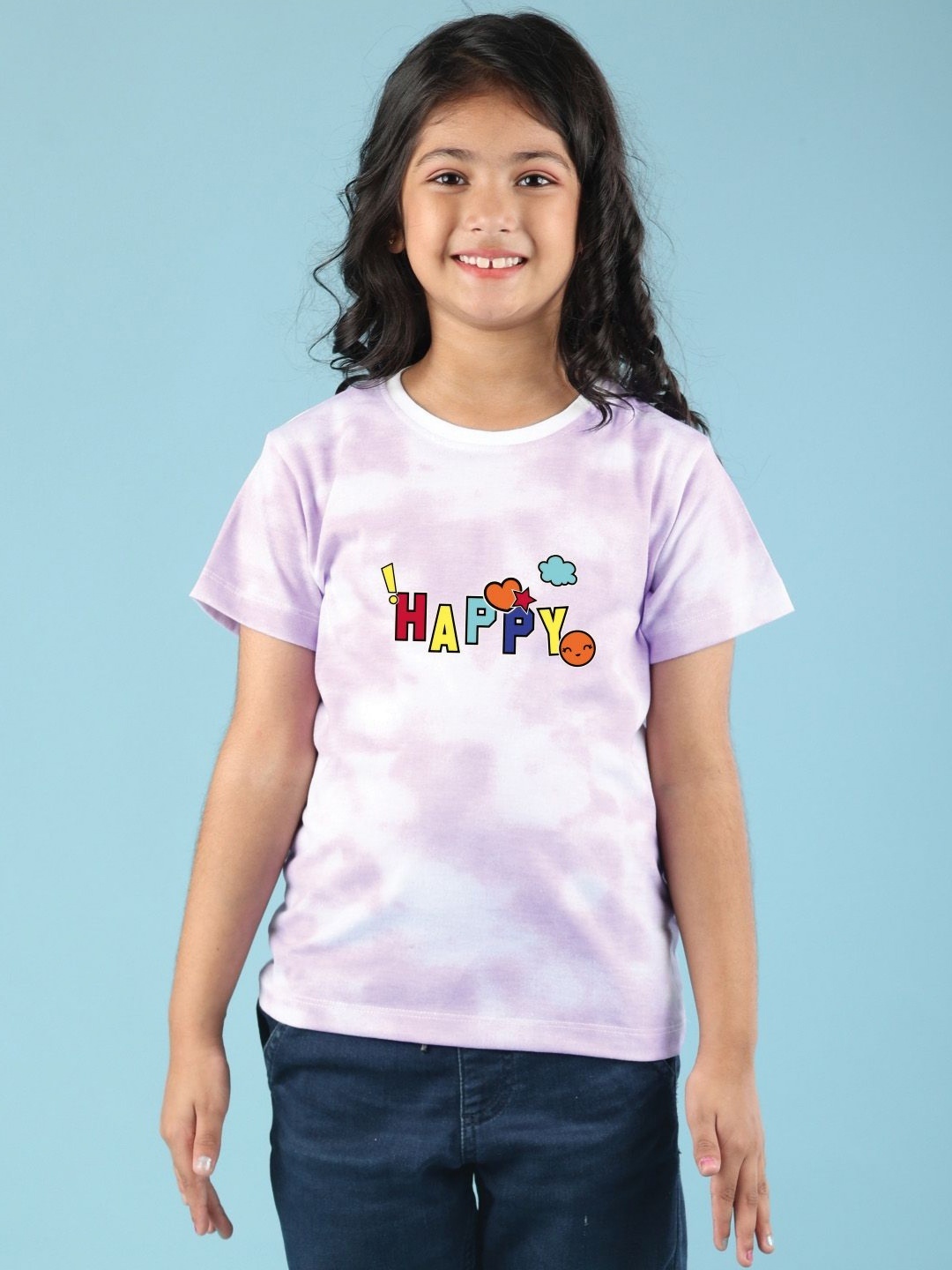 

NUSYL Girls Printed T-shirt, Purple