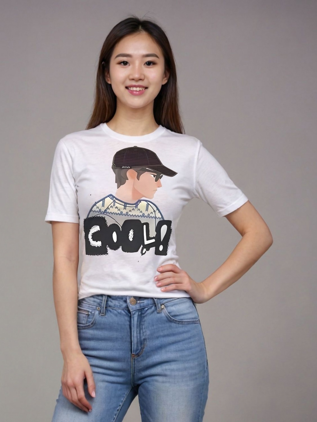 

StyleCast Women Printed Pure Cotton Applique T-shirt, White