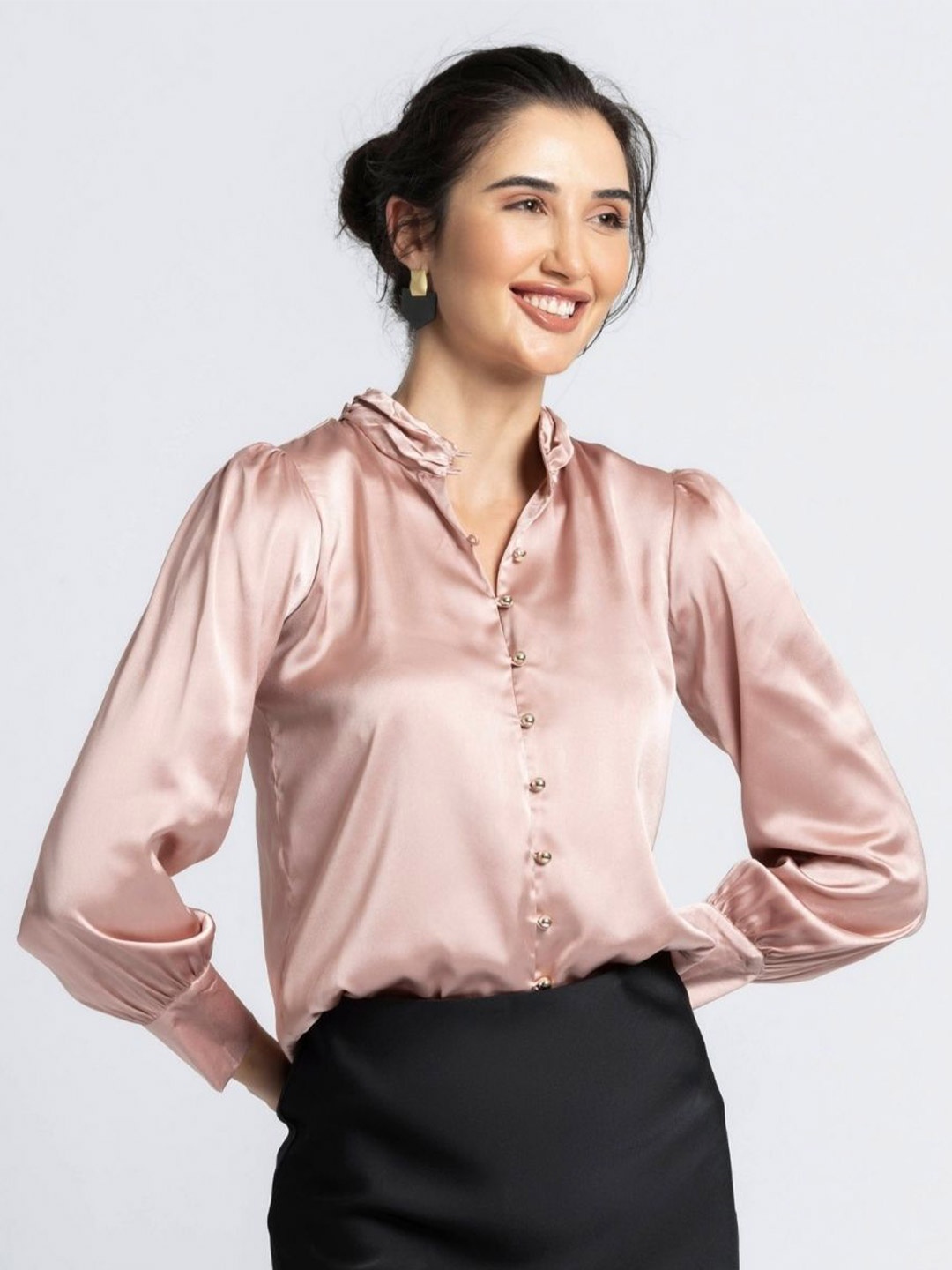 

JULO Women Standard Opaque Casual Shirt, Rose gold