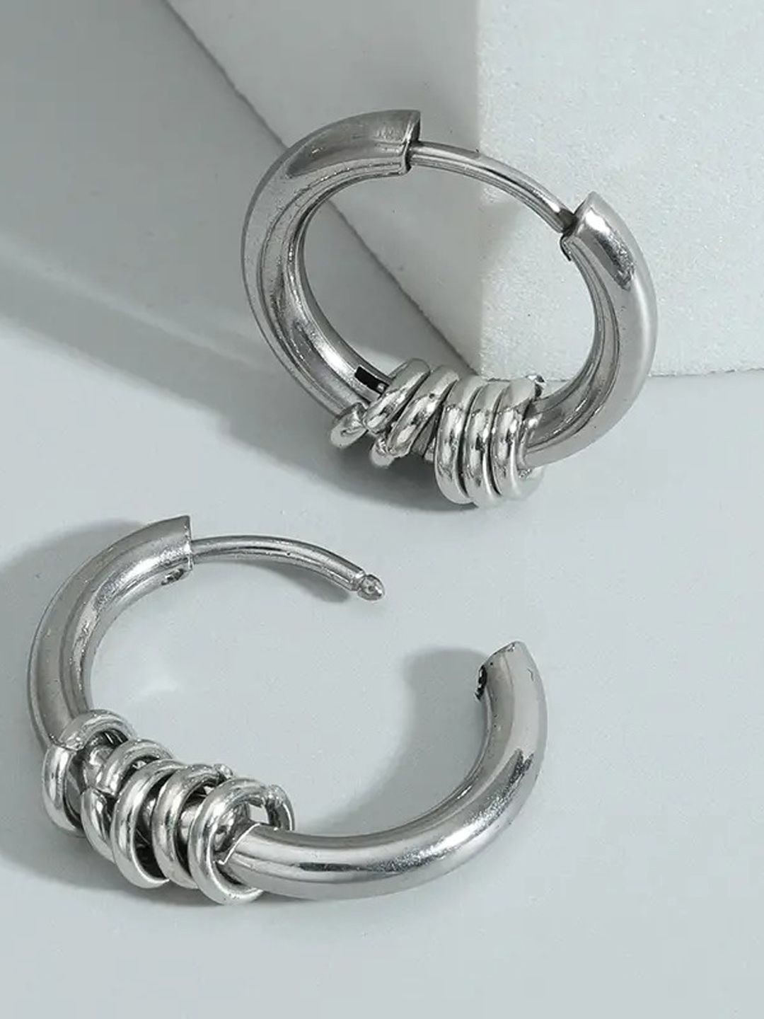 

VAGHBHATT Classic Hoop Earrings, Silver