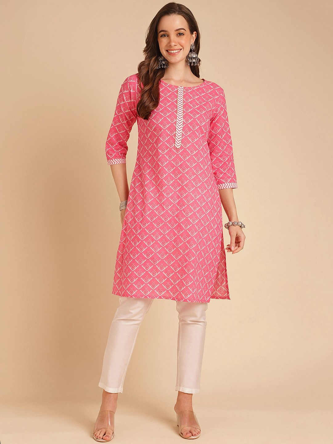 

Rangita Women Printed Kurta, Pink