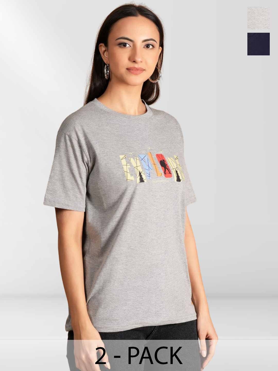 

BAESD Women Typography 2 Printed Applique T-shirt, Multi