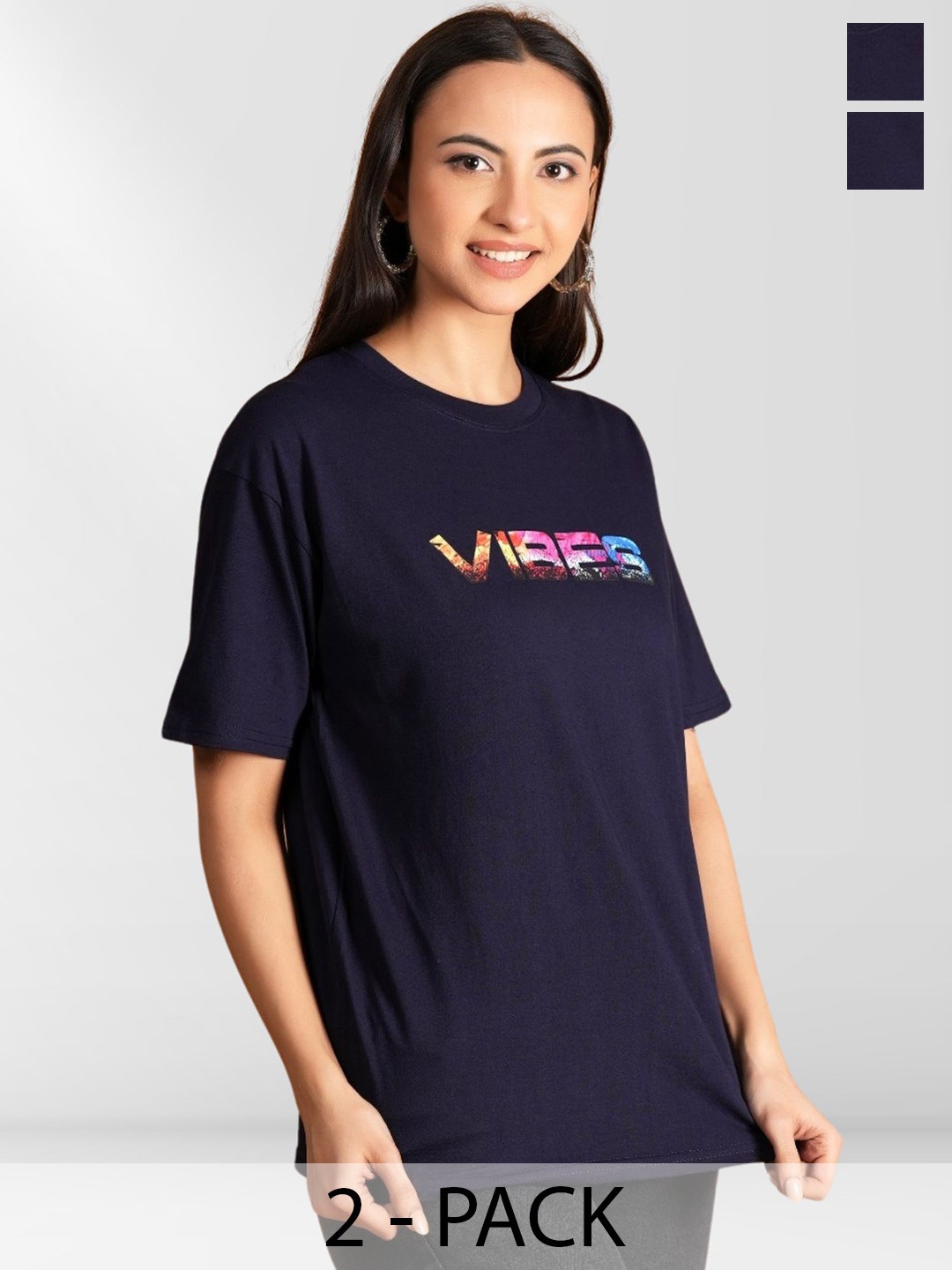 

NEYSA Women Typography 2 Printed T-shirt, Multi