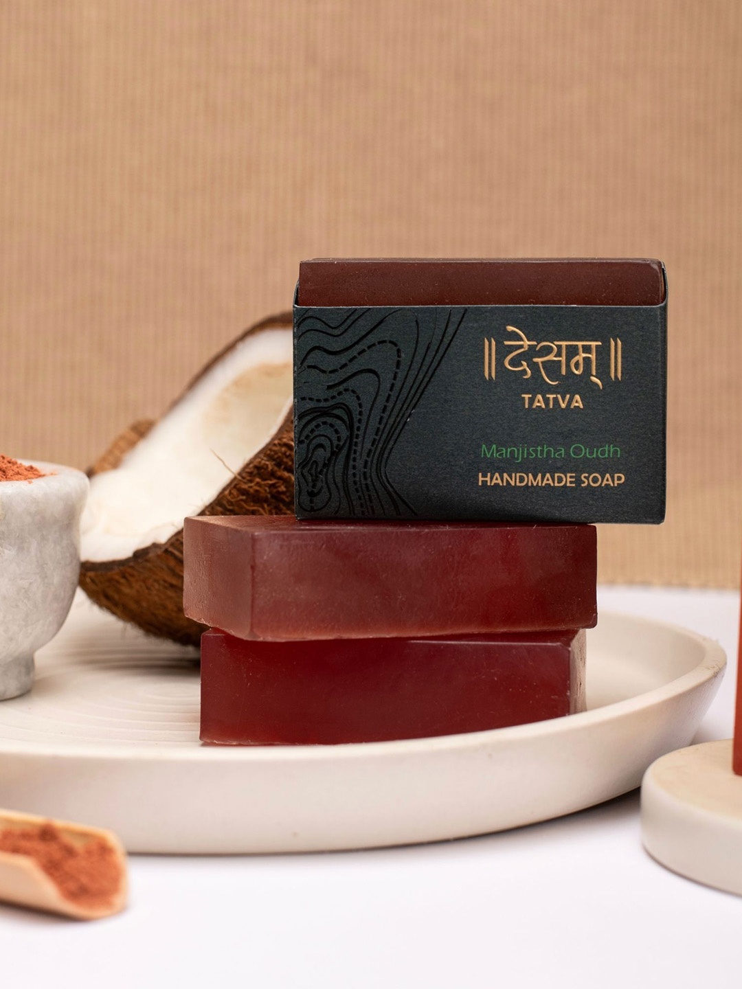 

Desam Organics Manjistha Oudh Ayurvedic Skincare Soap - 100 g, Maroon