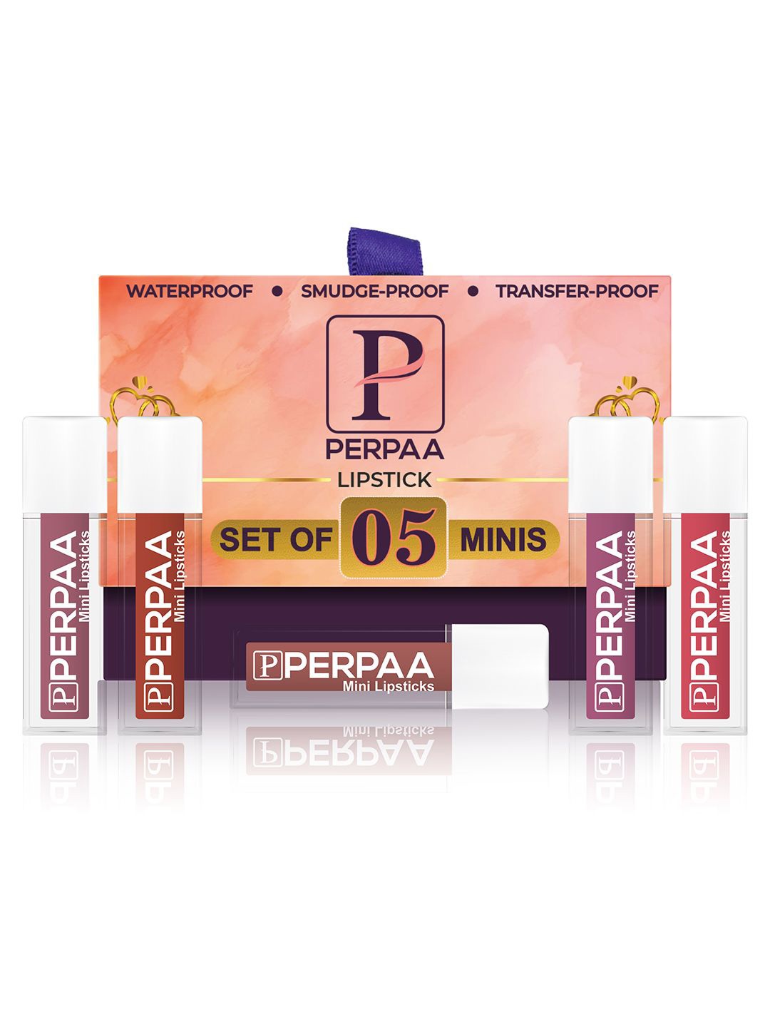 

PERPAA Set Of 5 Waterproof Matte Mini Liquid Lipsticks - 1.2ml Each Shade 1-3-7-9-12, Red