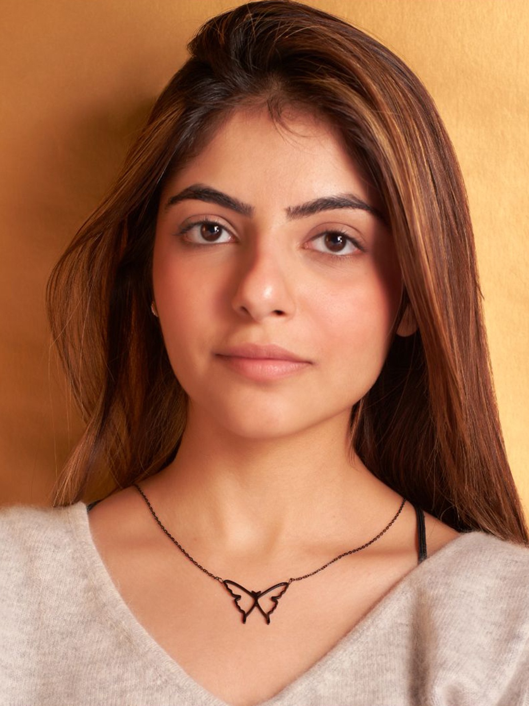 

SALTY Butterfly Pendant Necklace, Black