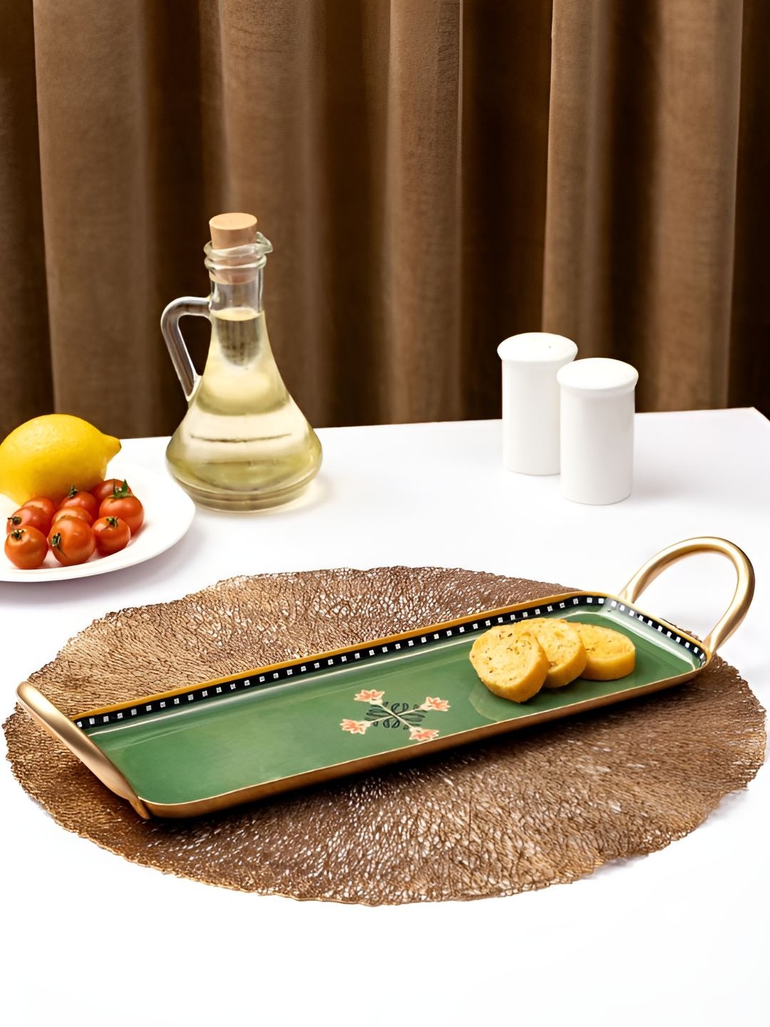 

The Pitara Project Green 2024 Metal 1 Pieces Serving Tray