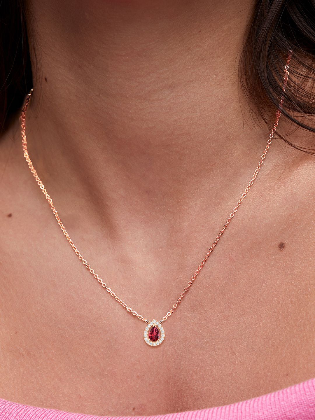 

MINUTIAE Rose Gold-Plated Crystals Studded Jewellery Set