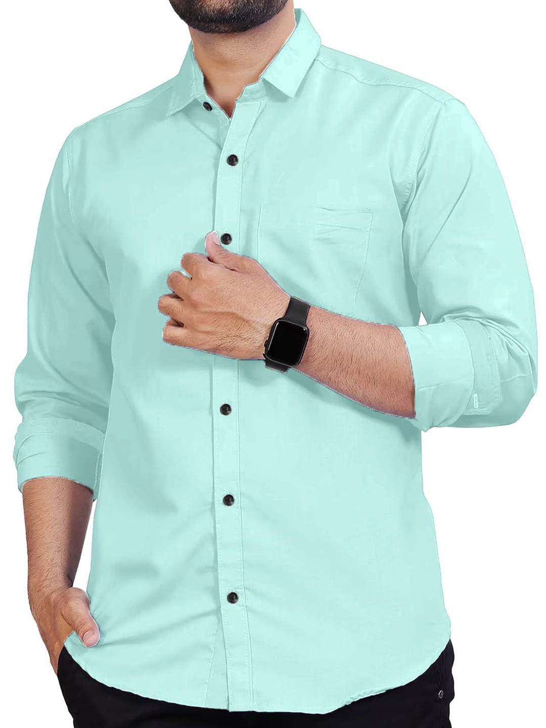 

Vida Loca Men Slim Fit Opaque Casual Shirt, Lime green