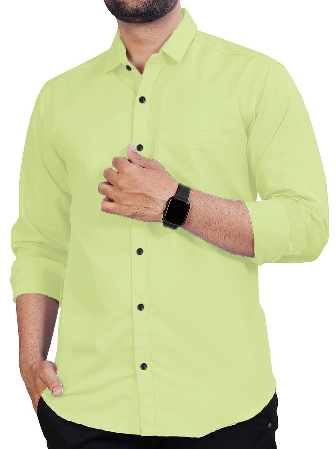 

Vida Loca Men Slim Fit Opaque Casual Shirt, Sea green