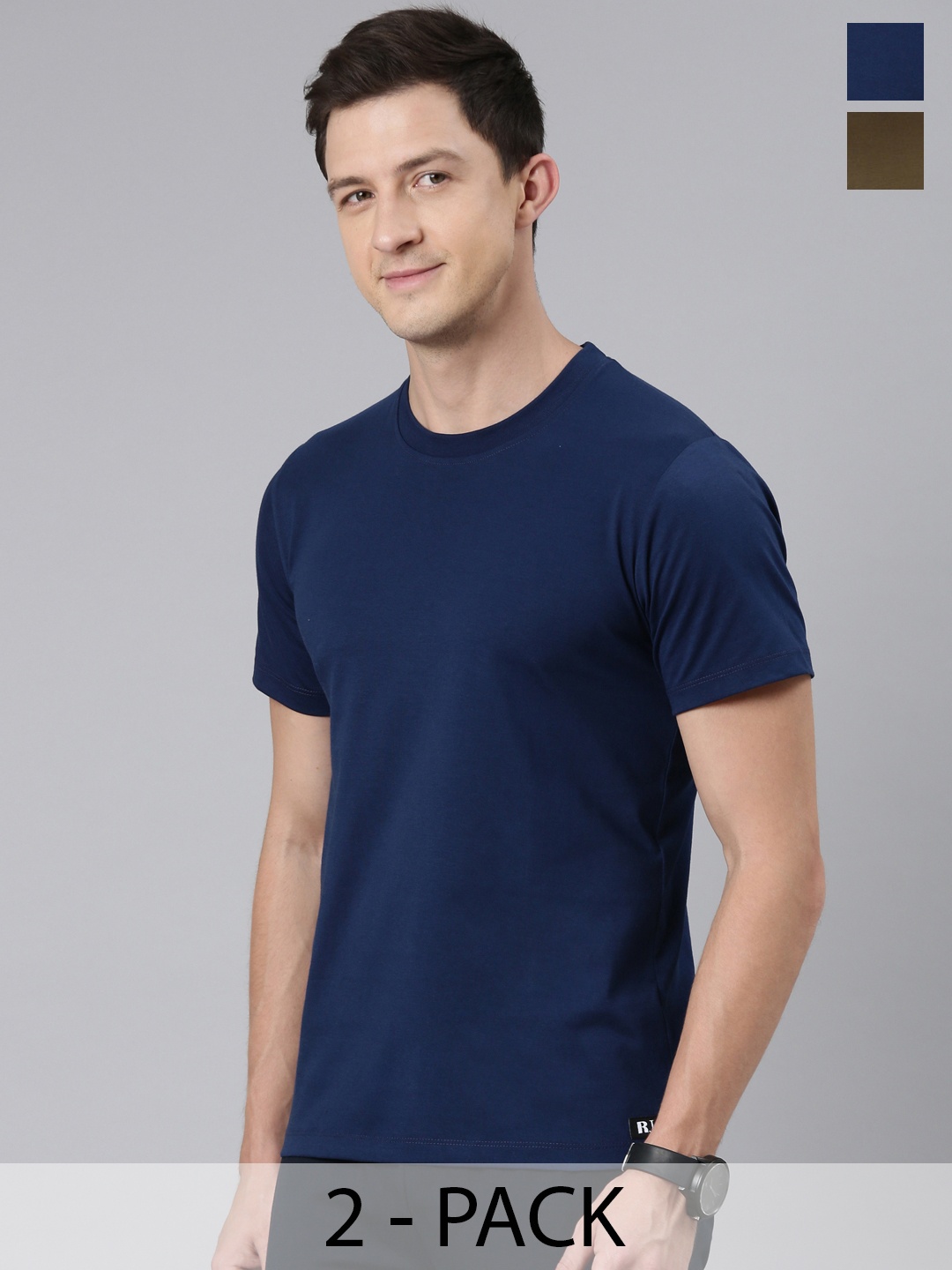

Rupa Jon Men 2 Moisture Wicking Cut Outs T-shirt, Navy blue