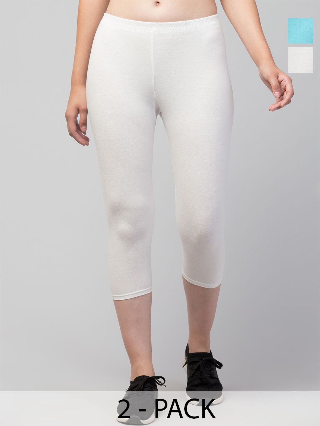 

UllasPemium Women Skinny Fit Capris, White